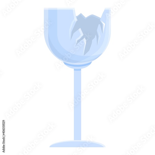 Damaged glass icon. Cartoon of damaged glass vector icon for web design isolated on white background