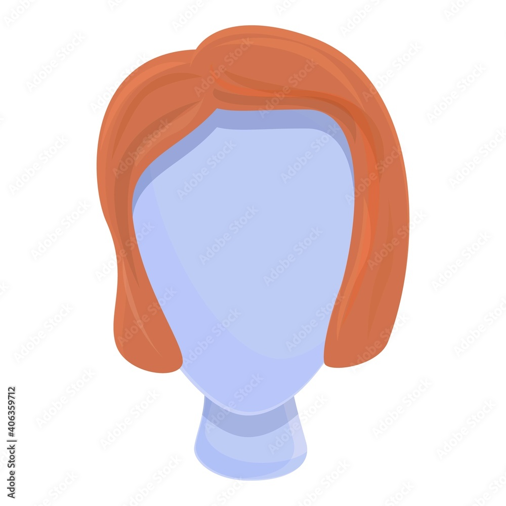 Hairstyle wig icon. Cartoon of hairstyle wig vector icon for web design isolated on white background Hairstyle wig icon. Cartoon of hairstyle wig vector icon for web design isolated on white background