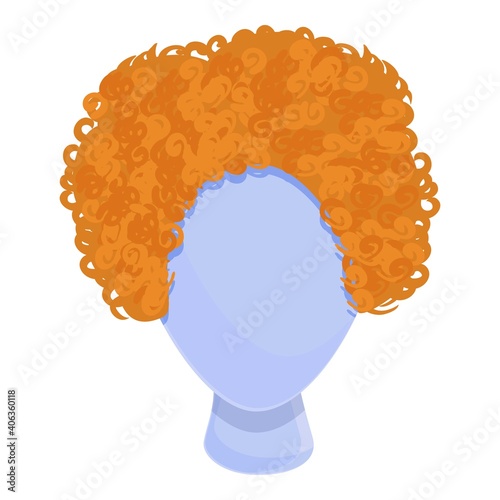 Curly wig icon. Cartoon of curly wig vector icon for web design isolated on white background
