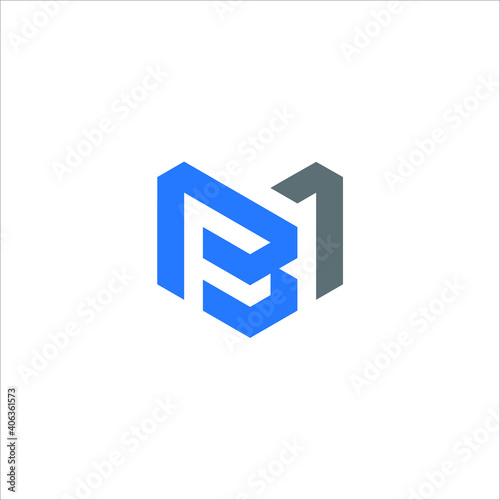 B1 logo B1 icon B1 vector B1 monogram B1 letter B1 minimalist B1 triangle B1 flat Unique modern flat abstract logo design  
