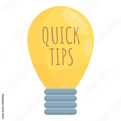Bulb idea tips icon. Cartoon of bulb idea tips vector icon for web design isolated on white background