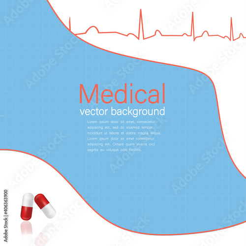 Medical template with medicine equipment, vector illustration.