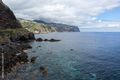 Ocean Viewpoint on high mountain cliffs  Madeira Island