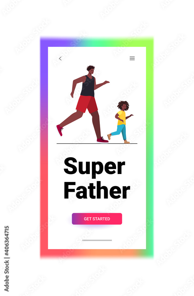 african american father running with little son parenting fatherhood concept dad spending time with his kid vertical copy space full length vector illustration african american father running with little son parenting fatherhood concept dad spending time with his kid vertical copy space full length vector illustration
