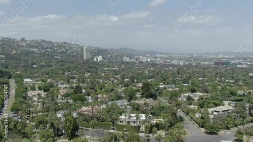 Beverly Hills Towards West Hollywood Aerial Shot R California USA