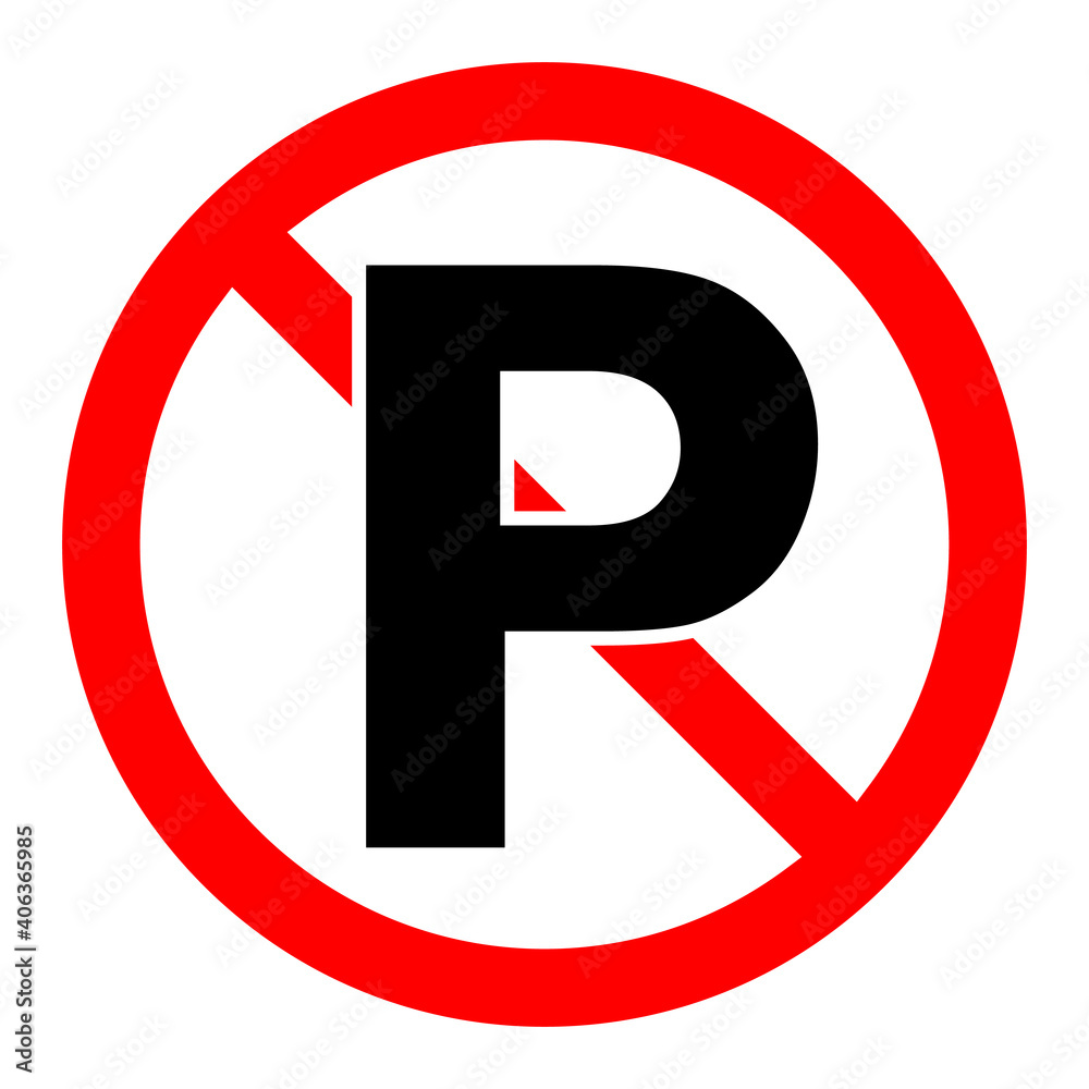 No parking sign. Car parking is prohibited. Vector illustration. No parking sign. Car parking is prohibited. Vector illustration.