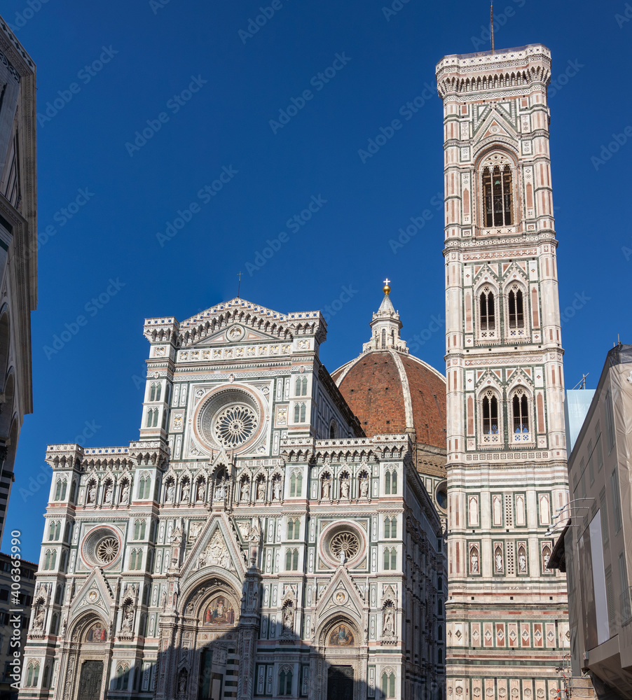 Giotto's bell tower next to Santa Maria del Fiore facade