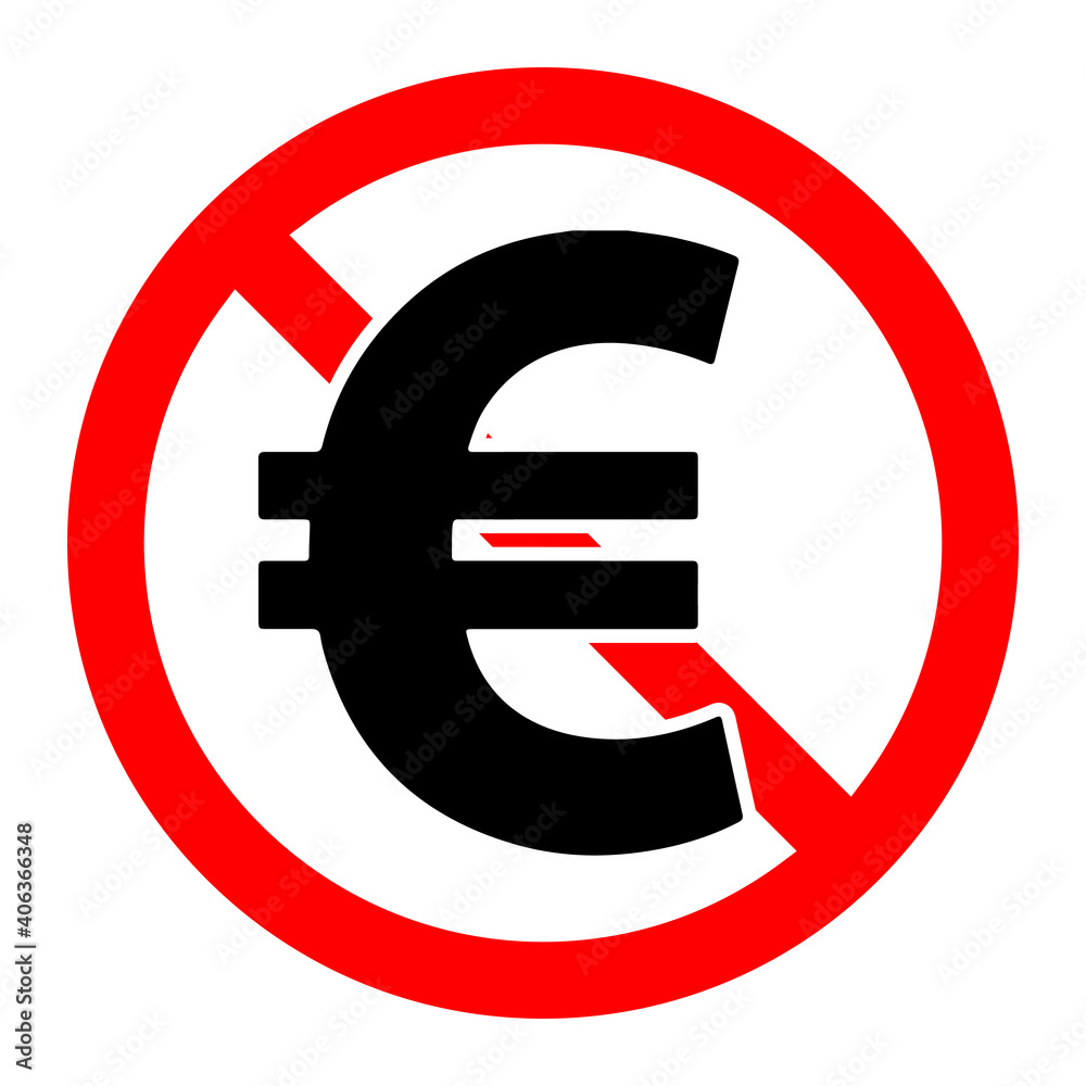 Obraz premium Euro ban icon. No money vector symbol. Stop euro sign.