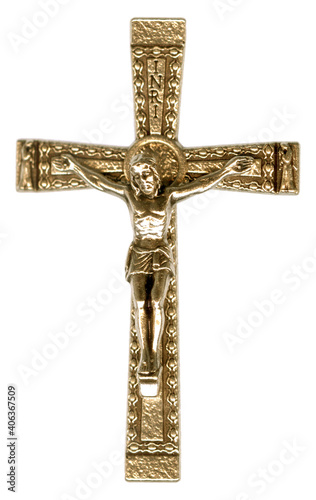 Ornate Golden Cucifixion of Jesus Cross