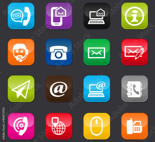 Contact us icons set