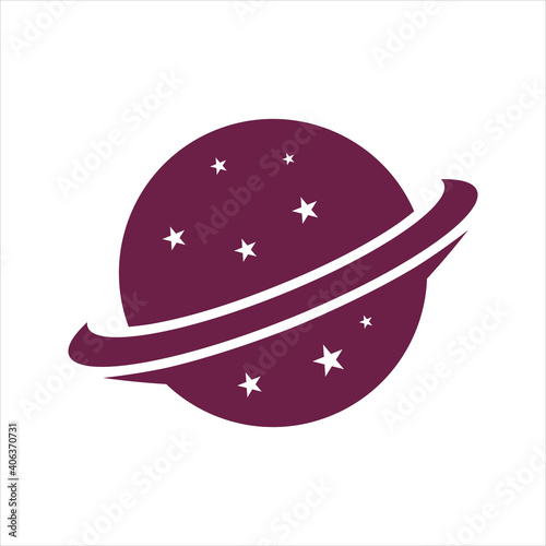circle planet star logo design