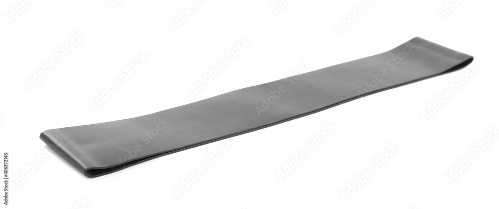 Black fitness elastic band isolated on white Black fitness elastic band isolated on white