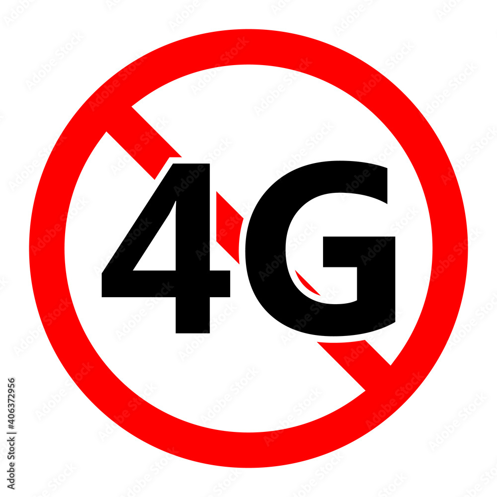 4G mobile networks ban icon. 4G signal is prohibited. Stop 4G internet 4G mobile networks ban icon. 4G signal is prohibited. Stop 4G internet