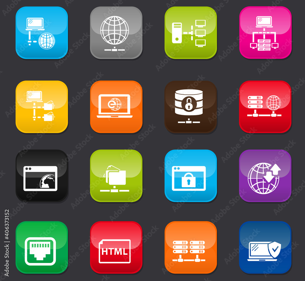Internet, server, network icons set Internet, server, network icons set