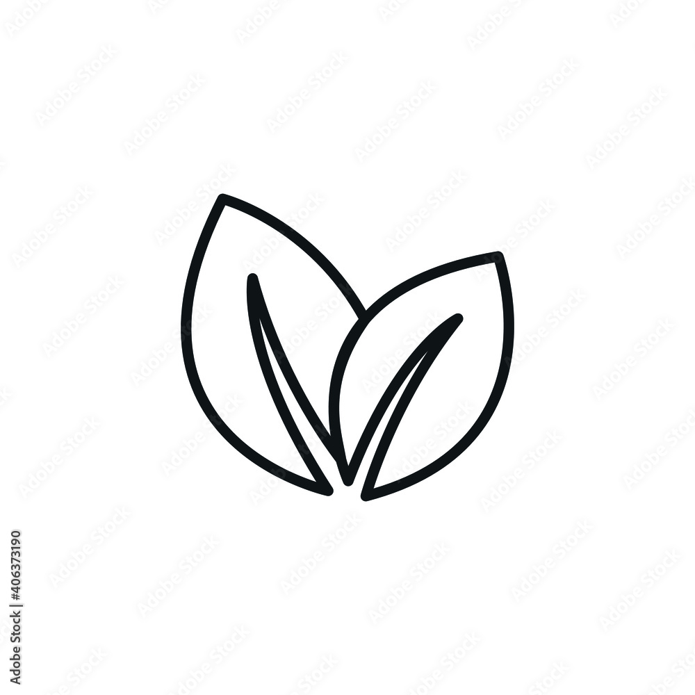 Simple Vegan Leave Icon Simple Vegan Leave Icon