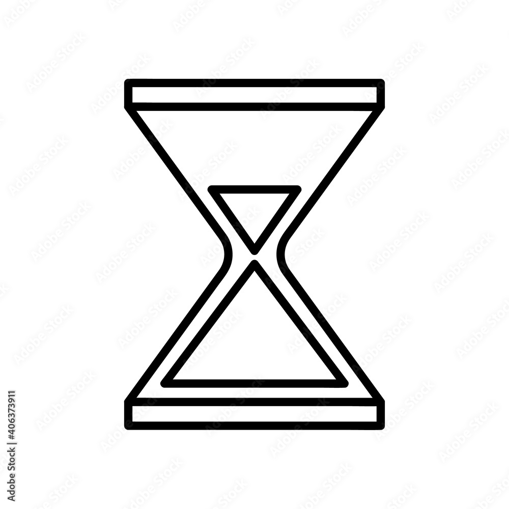 Time hourglass icon. Clock pictogram. Flat symbol for web. Line stroke. Isolated on white background. Vector eps10 Time hourglass icon. Clock pictogram. Flat symbol for web. Line stroke. Isolated on white background. Vector eps10