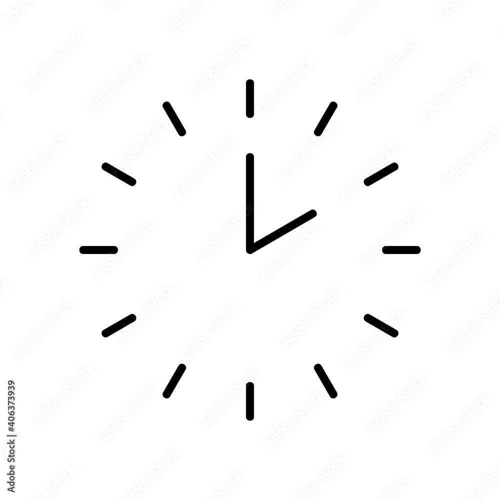 Time icon. Clock pictogram. Flat symbol for web. Line stroke. Isolated on white background. Vector eps10 Time icon. Clock pictogram. Flat symbol for web. Line stroke. Isolated on white background. Vector eps10