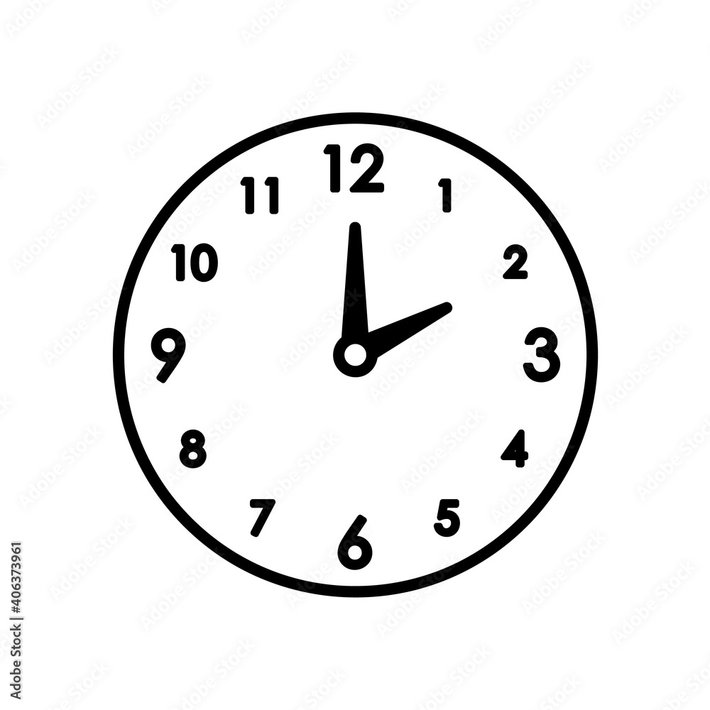 Time icon. Clock pictogram. Flat symbol for web. Line stroke. Isolated on white background. Vector eps10 Time icon. Clock pictogram. Flat symbol for web. Line stroke. Isolated on white background. Vector eps10