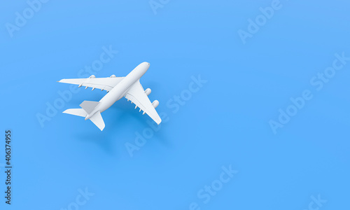 White plane on blue background. © ImagesRouges