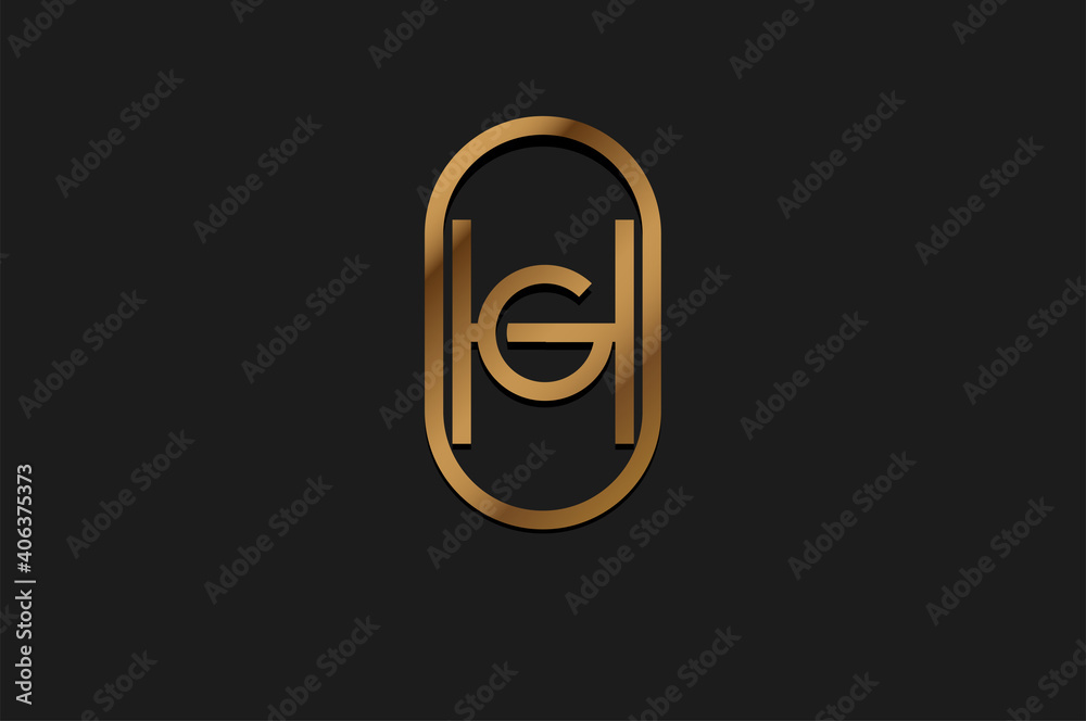 Abstract Initial G and H Logo, Gold Line Monogram style, usable for brand, card and company, logo design template element,vector illustration Abstract Initial G and H Logo, Gold Line Monogram style, usable for brand, card and company, logo design template element,vector illustration