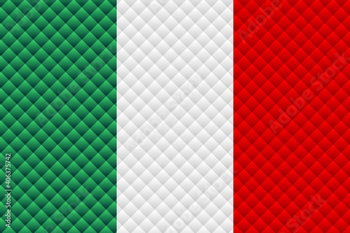 Mosaic flag of the Italy - Illustration, Three dimensional flag of Italy
