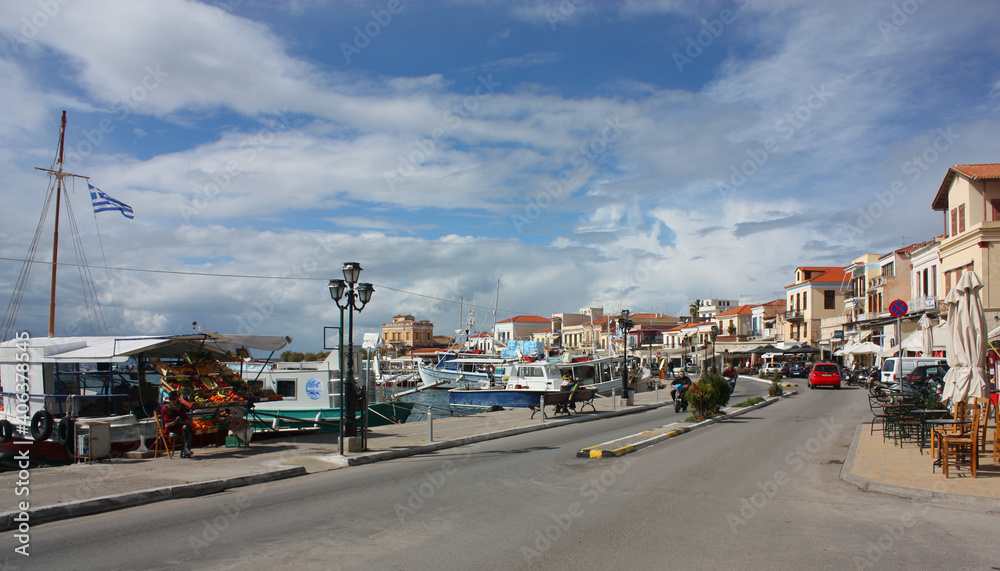 Port of Aegina Island in Greece	