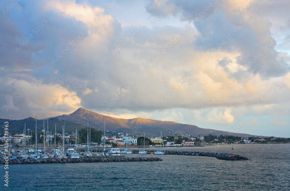 Port of Aegina Island in Greece