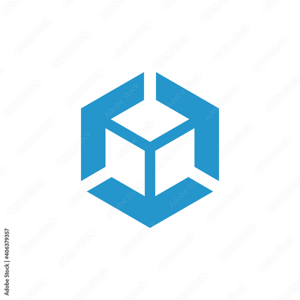 Hexagonal Arrow Direction Box Logo Design Concept Hexagonal Arrow Direction Box Logo Design Concept