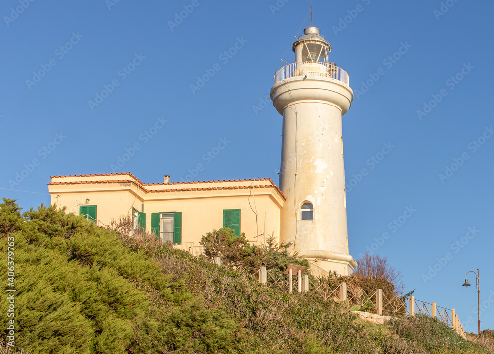 Mount Circeo, Italy - a wonderful peak which is famous among trekkers and hikers, Mount Circeo is a promontory located few chilometers South of Rome. Here in the picture the local lighthouse Mount Circeo, Italy - a wonderful peak which is famous among trekkers and hikers, Mount Circeo is a promontory located few chilometers South of Rome. Here in the picture the local lighthouse