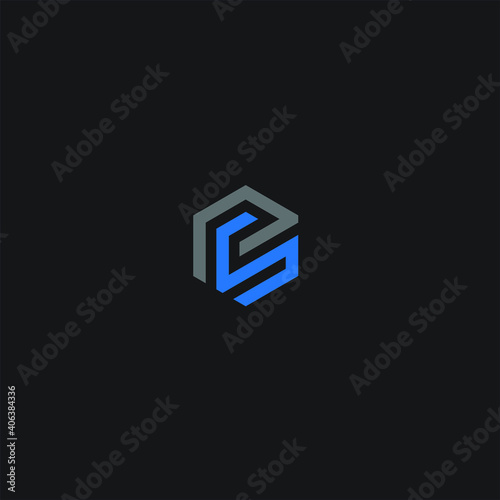 PS logo PS icon PS vector PS monogram PS letter PS minimalist PS triangle PS flat Unique abstract logo design  