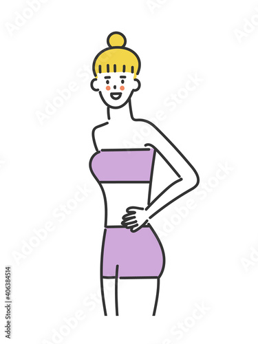 A woman who is happy to succeed in a diet