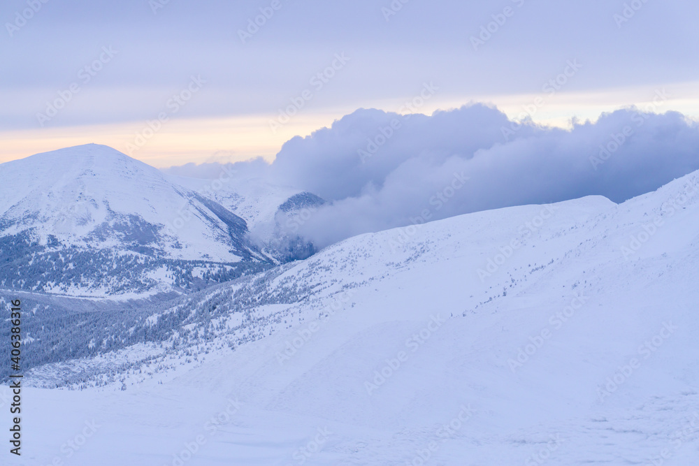 mountain landscape, winter mountain views