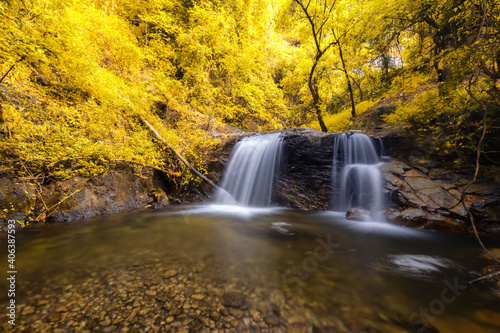 Mae Pan Waterfall  The waterfall is very beautiful in the tropics  Doi Inthanon National Park in Chiang Mai thailand 