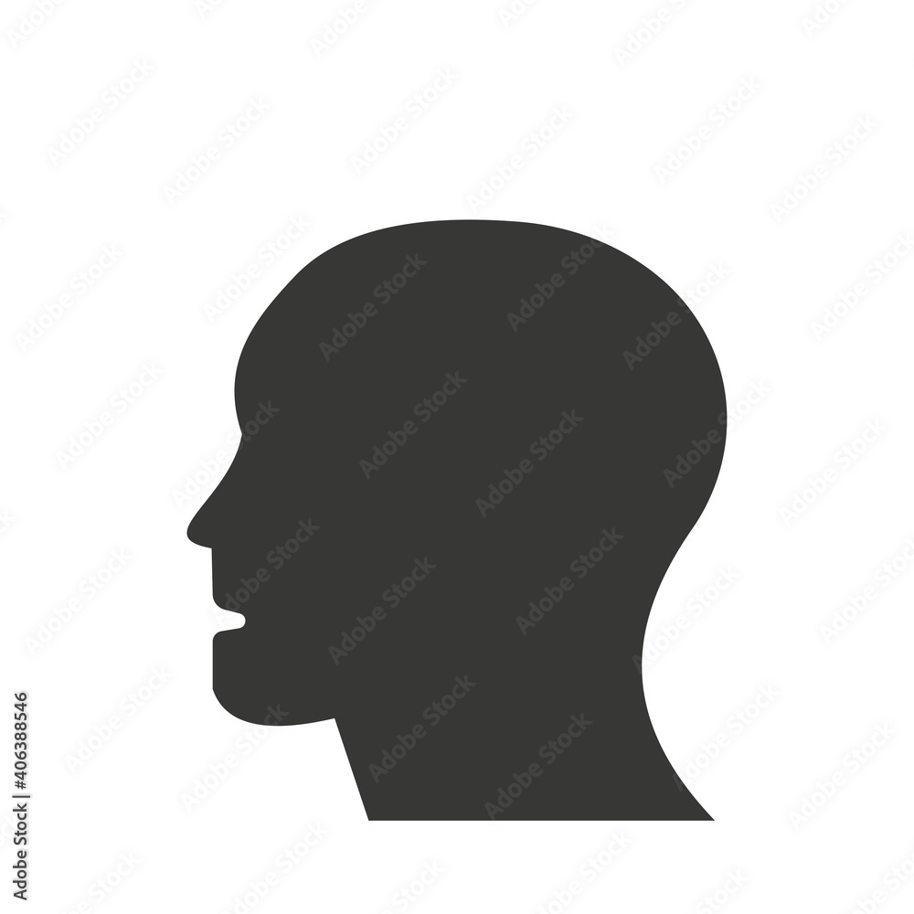 image of a man's head on a white background vector