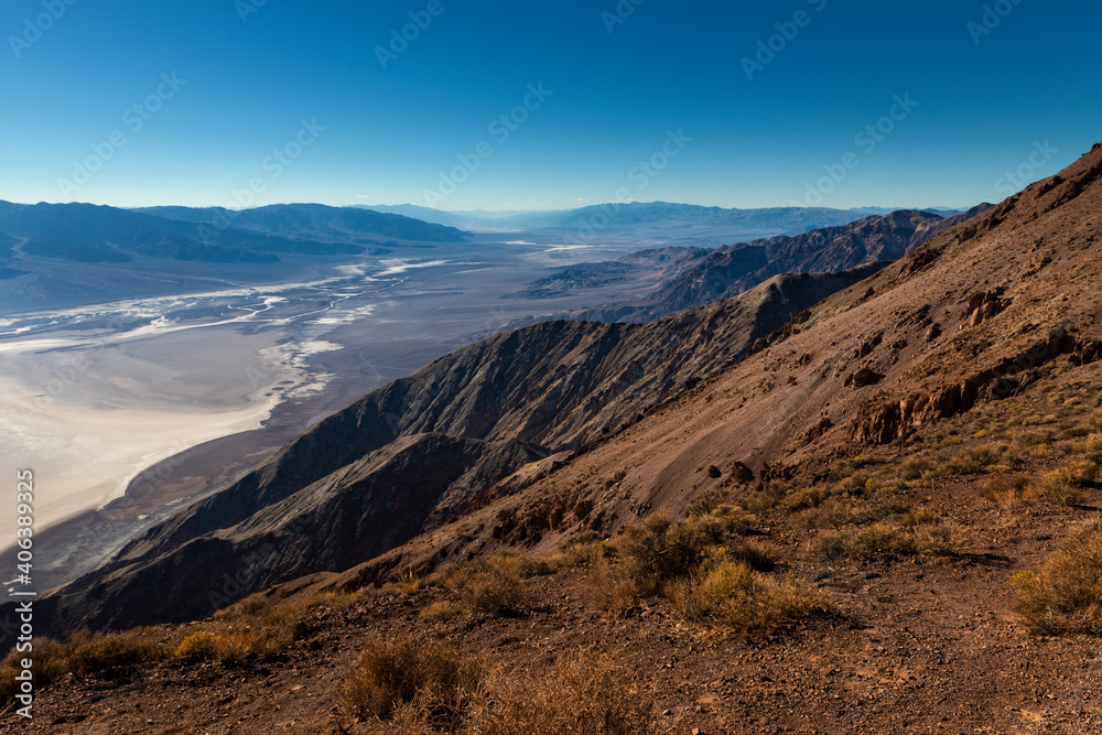 View of the Death Valley from Dante’s Viewpoint, in the State of California, USA.