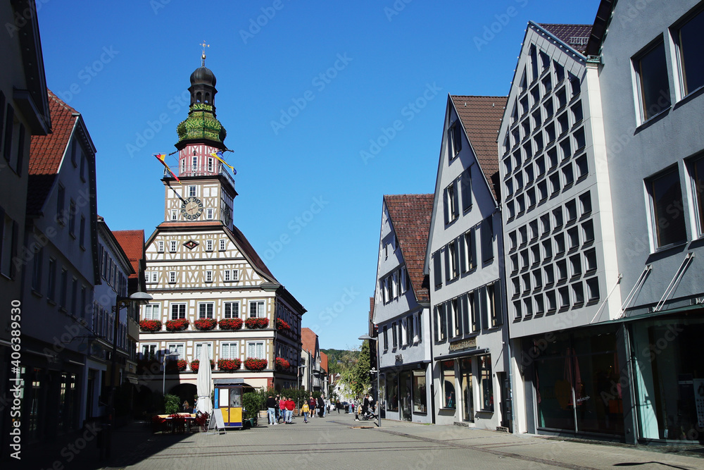 A street in German town Kirchheim unter Teck	