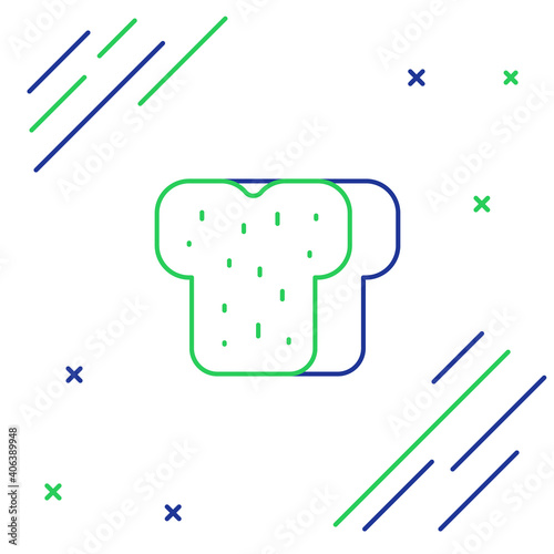 Line Bread toast for sandwich piece of roasted crouton icon isolated on white background. Lunch, dinner, breakfast snack. Colorful outline concept. Vector.