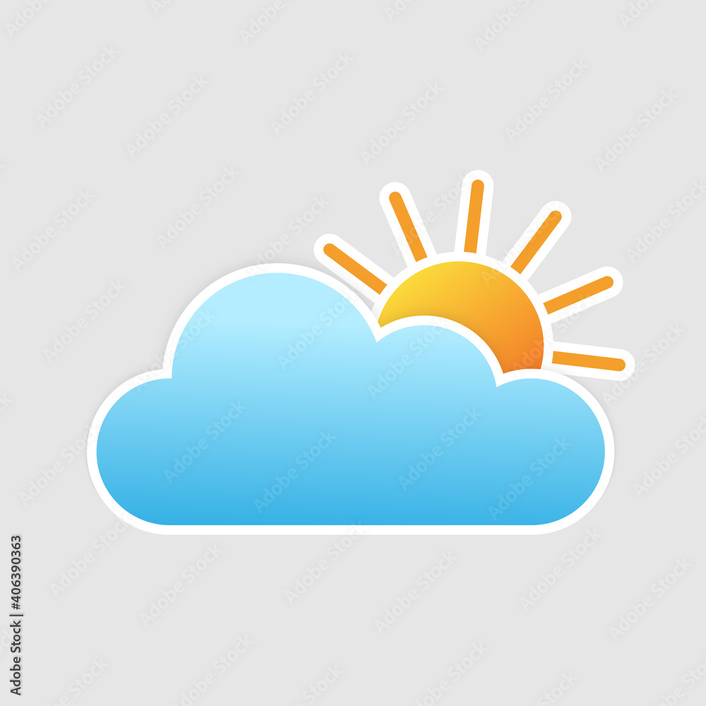 weather icon. sun and clouds. Flat vector weather and meteorology for mobile and web application. weather forecast icons vector illustration. weather icon. sun and clouds. Flat vector weather and meteorology for mobile and web application. weather forecast icons vector illustration.
