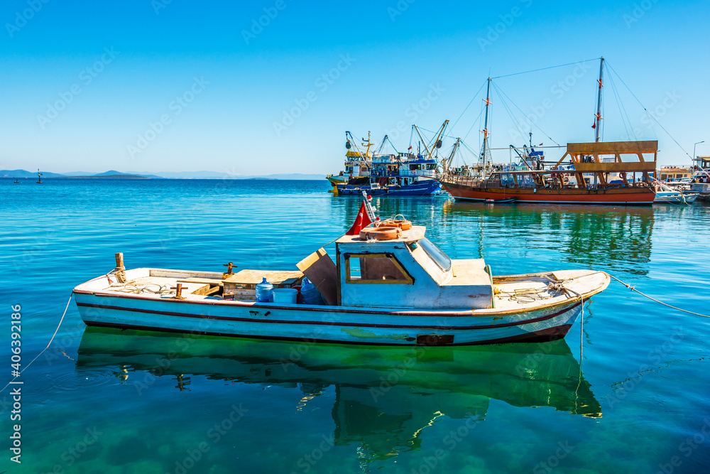 Didim Town Harbour view in Turkey