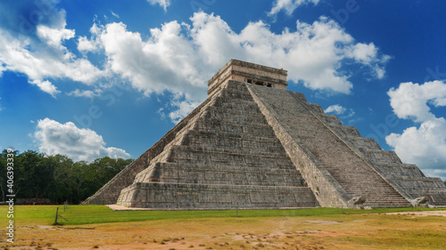 Chichen Itza without tourists due to the covid-19 pandemic.