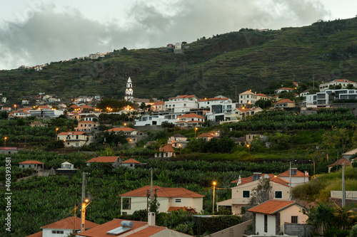 Sunset over Village on Madeira