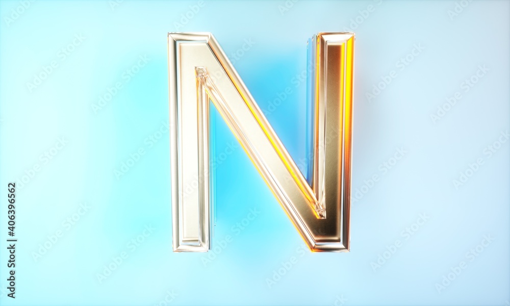 3d rendering english alphabet effect design n 3d rendering english alphabet effect design n