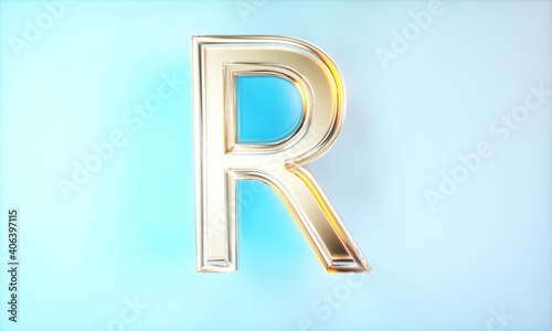 3d rendering english alphabet effect design r