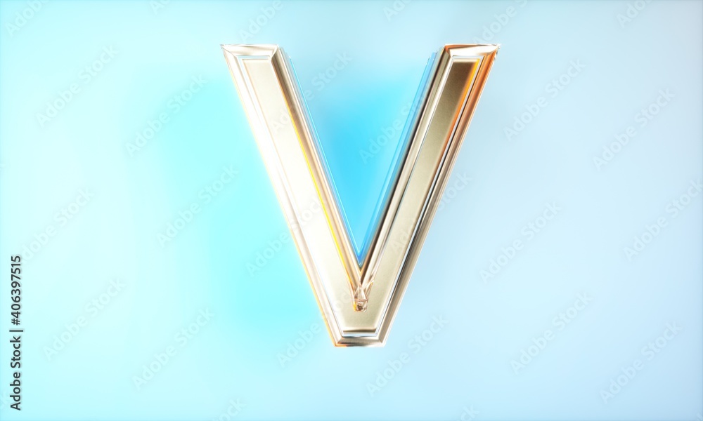 3d rendering english alphabet effect design v 3d rendering english alphabet effect design v