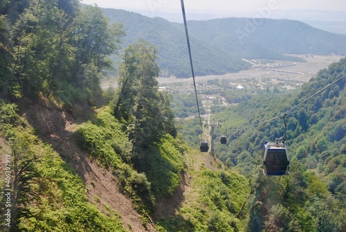 Tufandag mountain ski resort with cable car. Gabala, Gebele, Qabala Azerbaijan. 