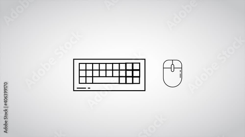 Set of Keyboard and Mouse Icons Animated 4K