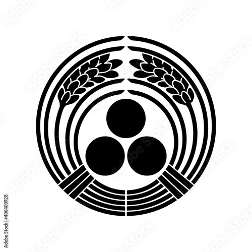 稲紋・抱き稲に三つ星（だきいねにみつぼし）