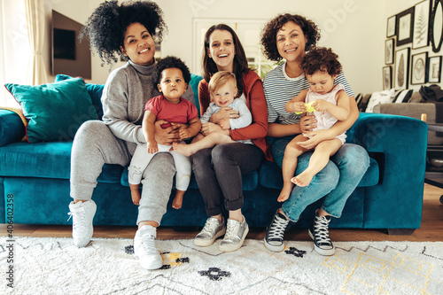Diverse mom support group photo