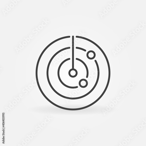Radar Circle vector concept round icon or sign in outline style