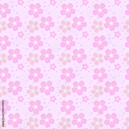 Wallpaper Mural 可愛い桜の花のシームレスパターン背景素材 Torontodigital.ca